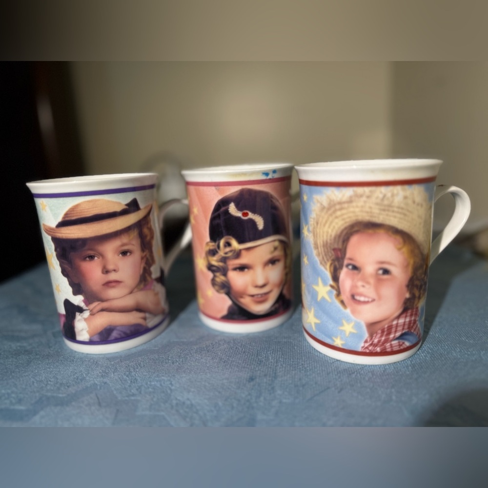 Set Of 3 Shirley Temple  Collector Mugs -danbury Mint Fin Porcelain